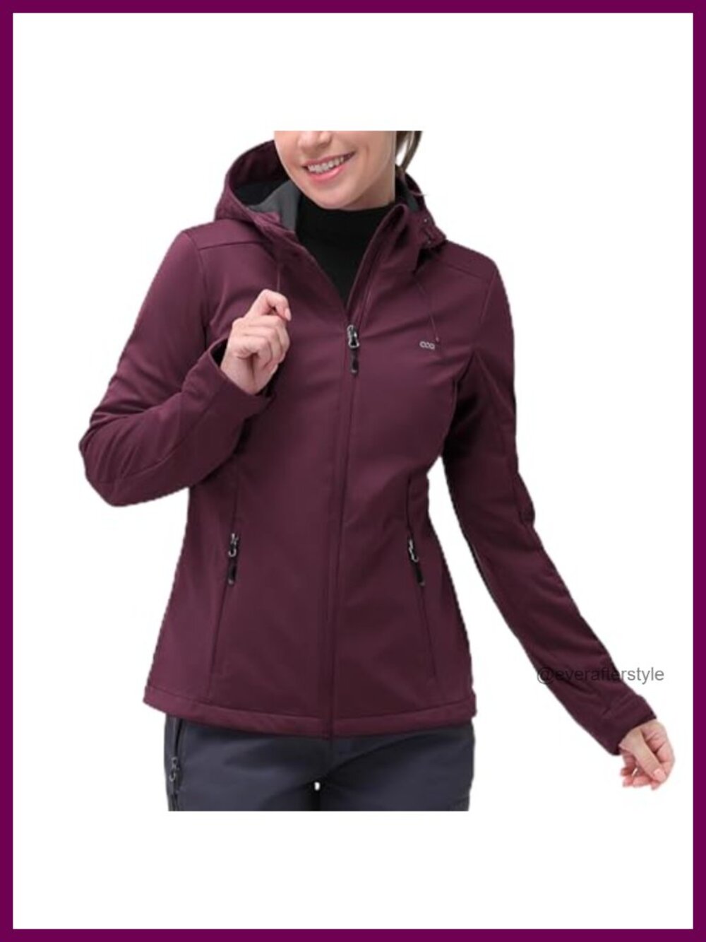 Women's Softshell Jacket Waterproof Lightweight Windbreaker Hooded